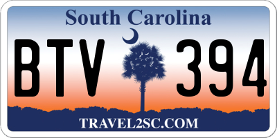 SC license plate BTV394