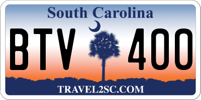 SC license plate BTV400