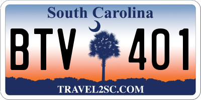SC license plate BTV401