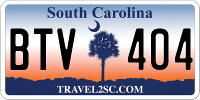 SC license plate BTV404