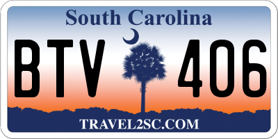 SC license plate BTV406