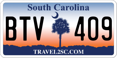 SC license plate BTV409