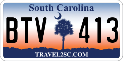 SC license plate BTV413