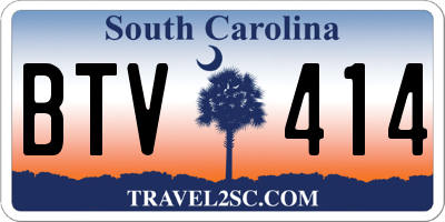 SC license plate BTV414