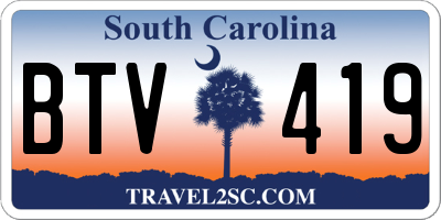 SC license plate BTV419