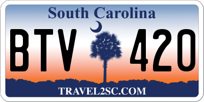 SC license plate BTV420