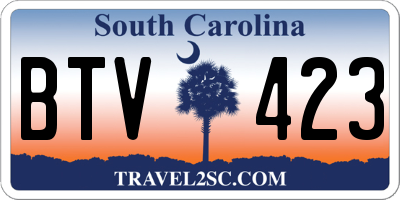 SC license plate BTV423