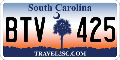 SC license plate BTV425