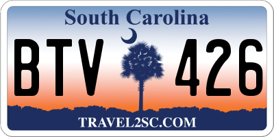 SC license plate BTV426