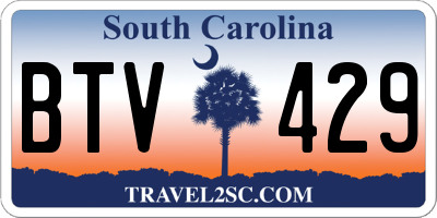 SC license plate BTV429