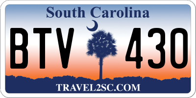 SC license plate BTV430