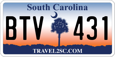 SC license plate BTV431
