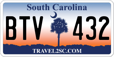 SC license plate BTV432