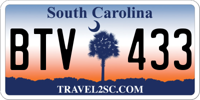 SC license plate BTV433