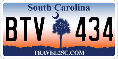 SC license plate BTV434