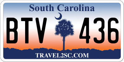 SC license plate BTV436