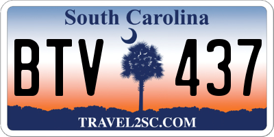 SC license plate BTV437