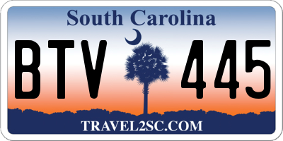 SC license plate BTV445