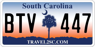 SC license plate BTV447