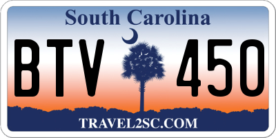 SC license plate BTV450