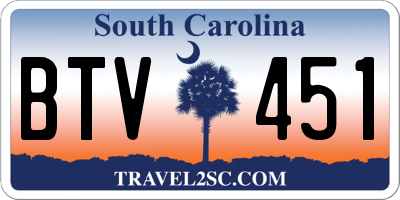 SC license plate BTV451
