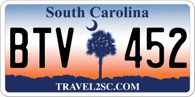 SC license plate BTV452