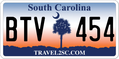 SC license plate BTV454