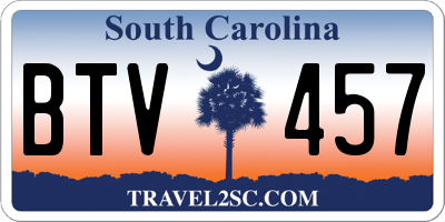 SC license plate BTV457