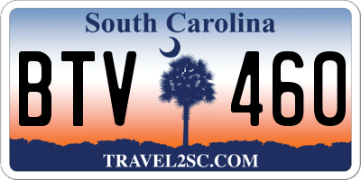 SC license plate BTV460