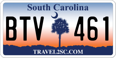 SC license plate BTV461