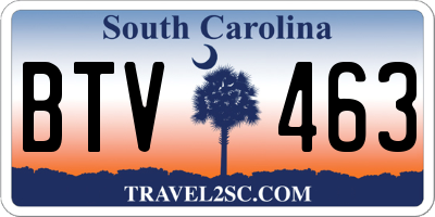 SC license plate BTV463
