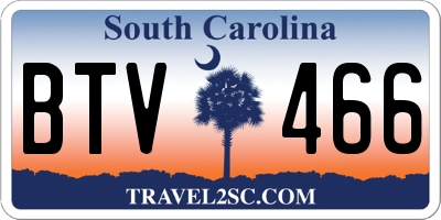 SC license plate BTV466