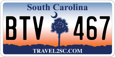 SC license plate BTV467
