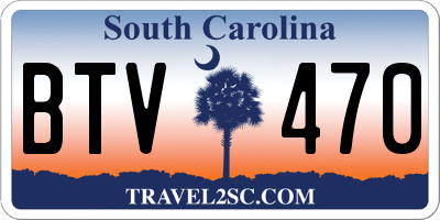 SC license plate BTV470