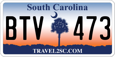 SC license plate BTV473