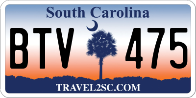 SC license plate BTV475