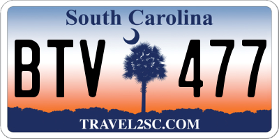 SC license plate BTV477