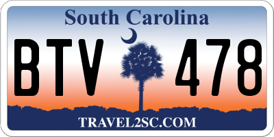 SC license plate BTV478