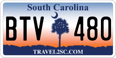 SC license plate BTV480