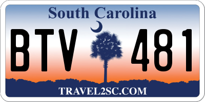SC license plate BTV481