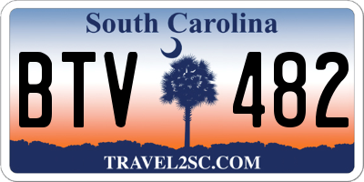 SC license plate BTV482