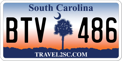 SC license plate BTV486