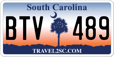 SC license plate BTV489