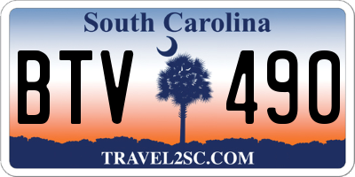 SC license plate BTV490