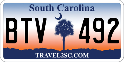 SC license plate BTV492