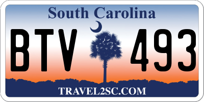 SC license plate BTV493