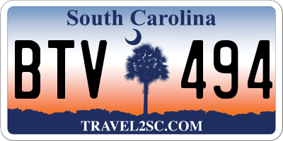 SC license plate BTV494