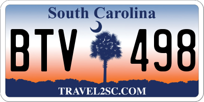 SC license plate BTV498