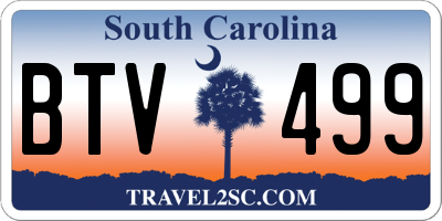 SC license plate BTV499