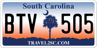 SC license plate BTV505